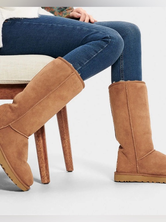 UGG Shoes - Ugg Classic Suede Tall Boots in Chestnut